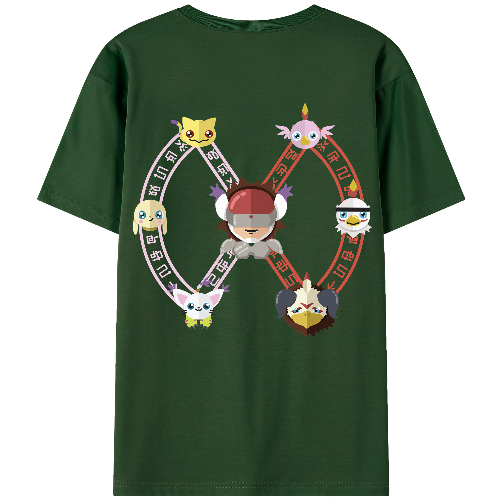 （画像用） Digimon デジタルモンスター/デジモン 綿100％半袖Tシャツ（背面プリント）